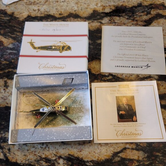 White House Black Market Other - 2019 Official White House Christmas  Helicopter Ornament Gold Tone w BOX